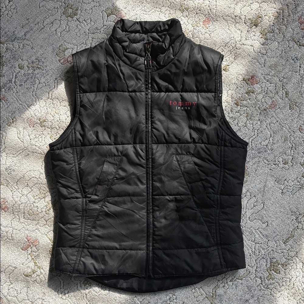 Vintage 1999 Tommy Jeans Black Puffer Vest